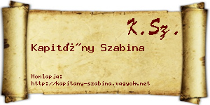 Kapitány Szabina névjegykártya