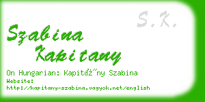 szabina kapitany business card